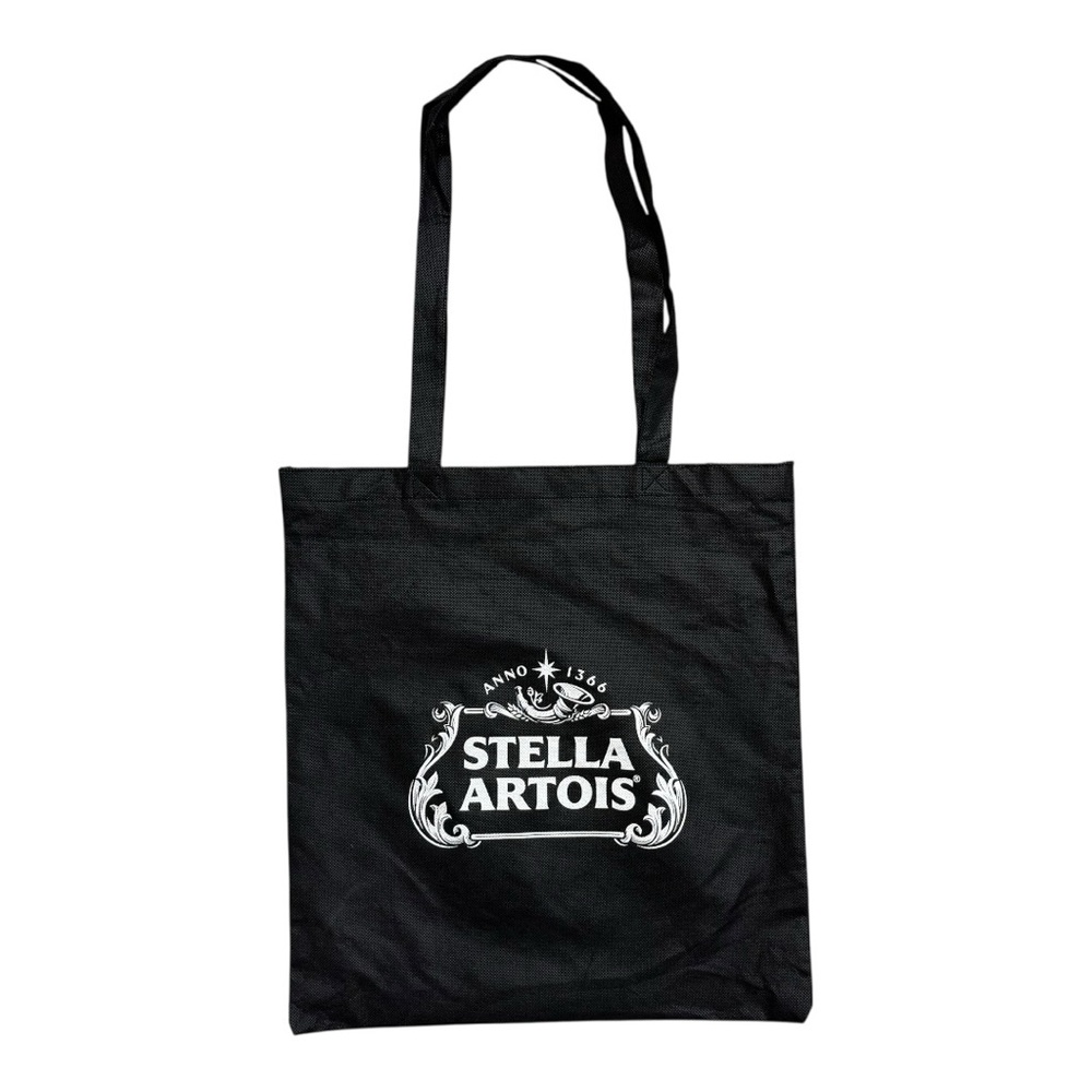 Stella Artois Black Reusable Tote Bag Classic Logo Shoulder Shopper